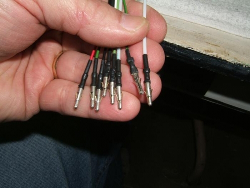 Installed connector pins