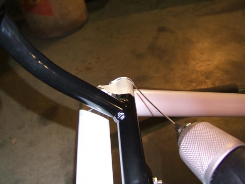 Drilling safety wire hole