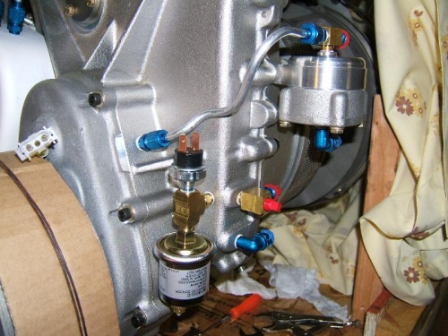 Switch in place and oil line routed to clear