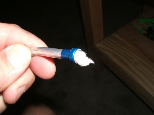Cotton wadding for cleaning out the finished tube