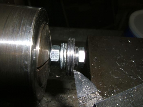 Turning down fender washers