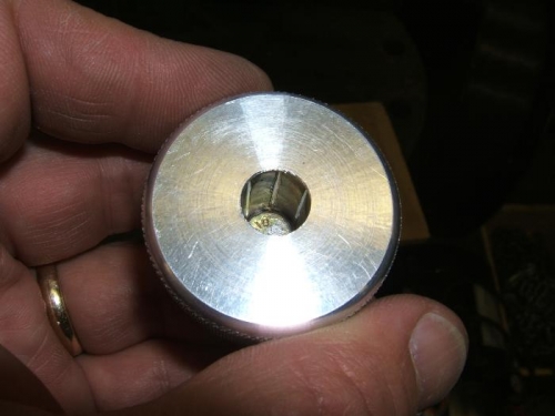 Friction knob bolt in place
