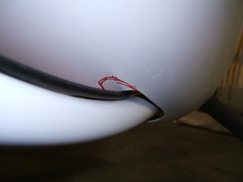 Cutout for wiring and tail rotor cable