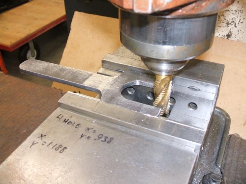 Milling the jaws of the thin wrench