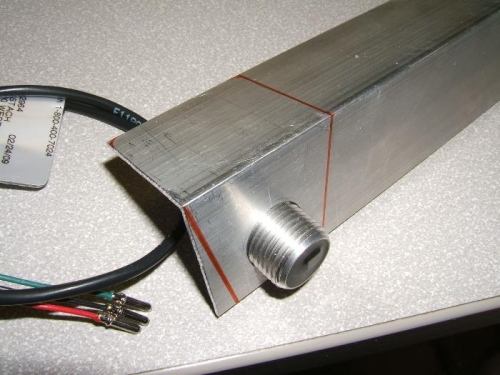 Rotor tach mount ready to cut to shape