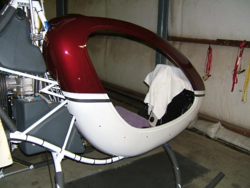 Right cabin half attached to seat pan