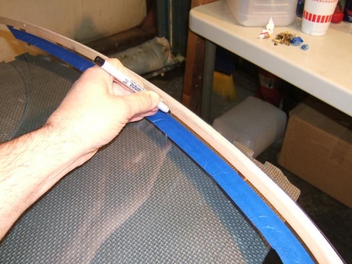 Marking sanding/paint line of plexi
