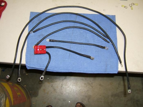 The various 6 AWG battery cables
