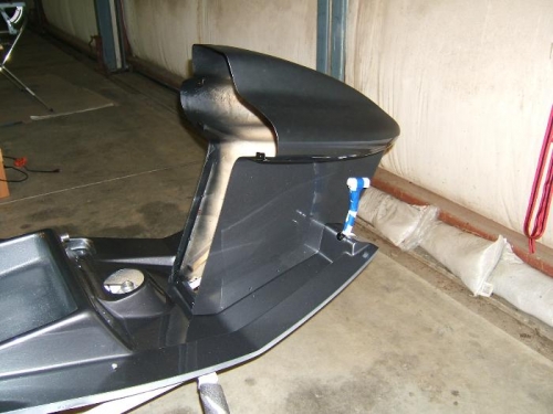 Flat black along the lip that sticks out past the panels