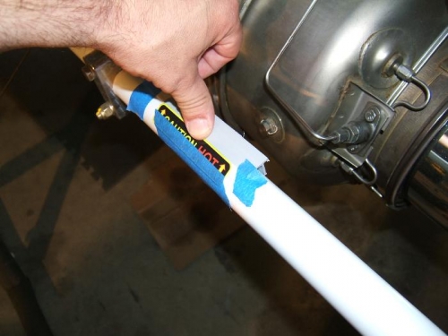 Appling warning label to frame