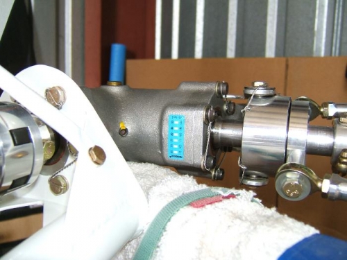 Temperature label applied to tail gearbox