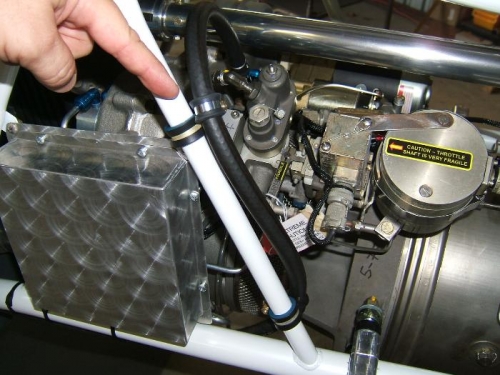 Adel clamps securing fuel line