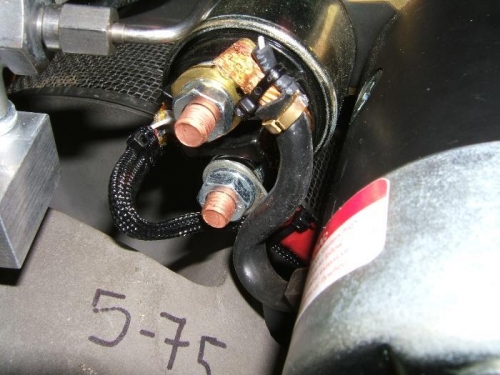 Starter wiring complete with small lead for LED