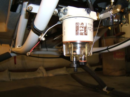 Fuel filter safety wired