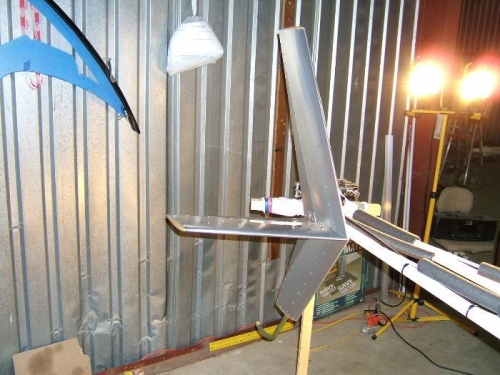 Tail fins back on for paint prep