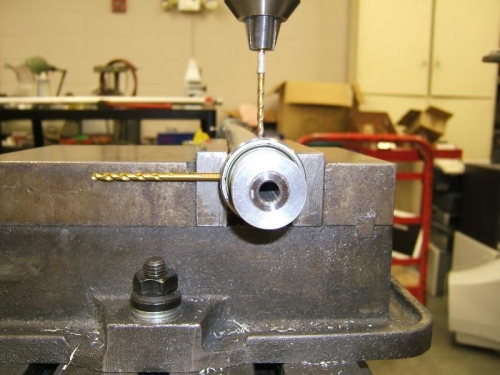 Drilling second hole 90 deg. to first