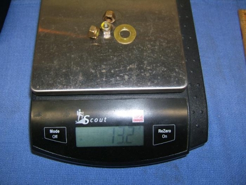 The weight added to blade 2 to balance