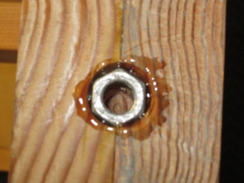 Epoxied Nut in place