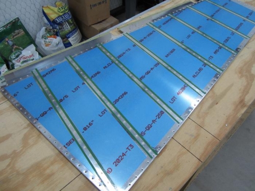 Rivet tape holding rivets in place.