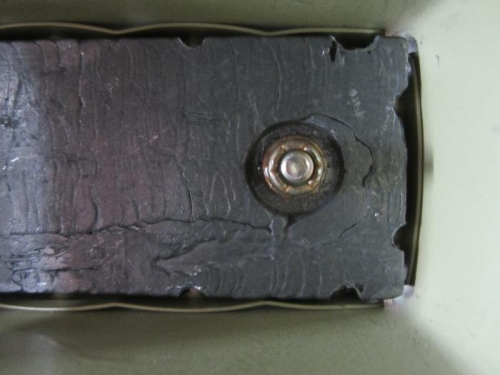 Trimmed weight to clear shop heads.