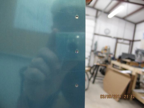 Centerlines on ribs showing through skin holes.