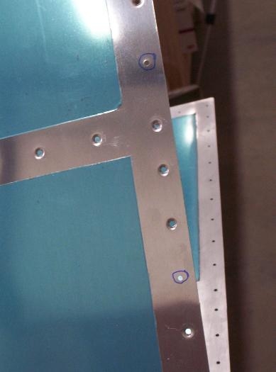 Marked the top 5 inboard holes that don't get dimpled