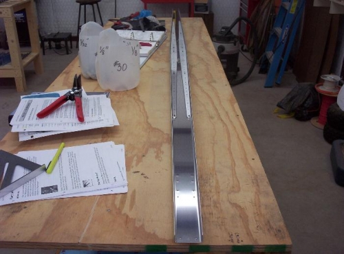 Spar reinforcement bars on rear spar.