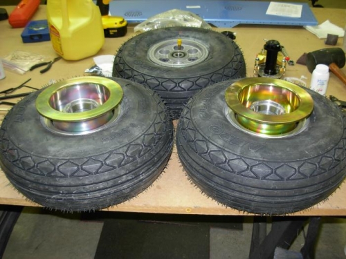 Finished  mounting wheels on rims