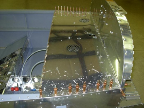 Match drilled upper fuselage section holes into fuselage