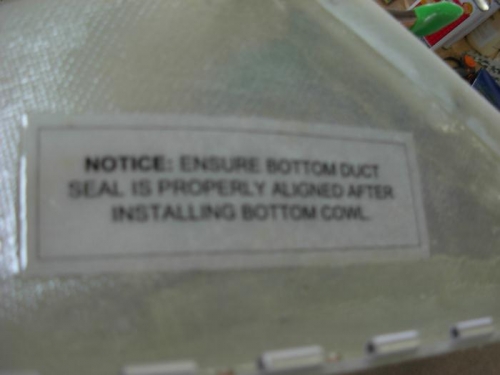 Notice fiberglassed to cowling