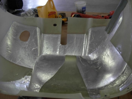 Heat shields attached to bottom cowl