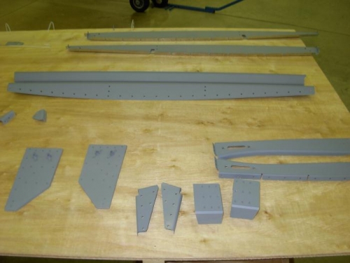 Primed parts for midsection fuselage