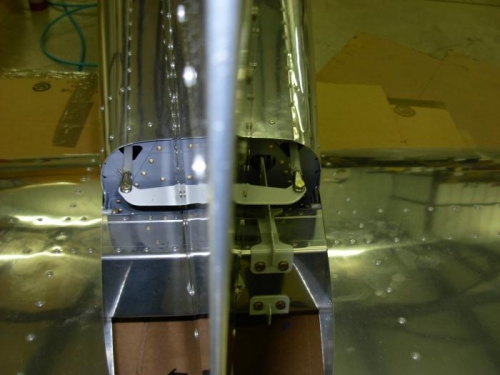 Rudder cables pulled and attached  to rudder horn