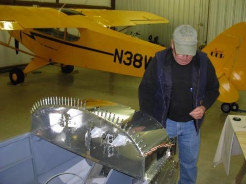 Riveting skin to frame.