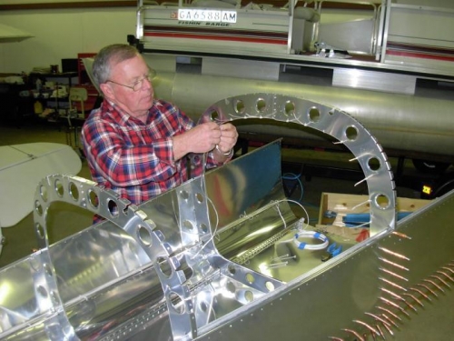 Running wire and threads in fuselage for future use.