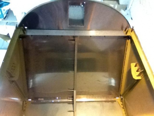 Inside cockpit firewall, stiffeners and gussetts