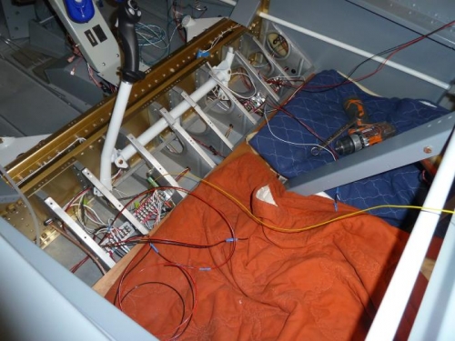 Wing wiring pulled into cockpit