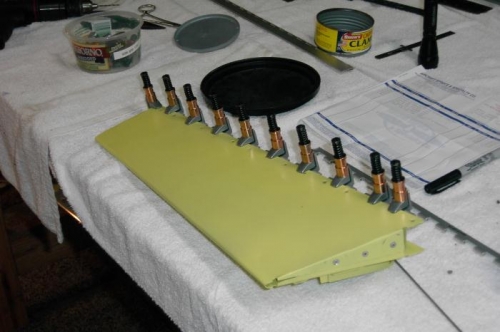 Drilling the trim tab