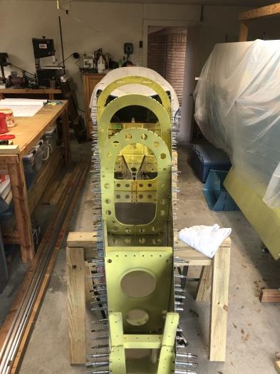 Bottom skins clecoe'd in place