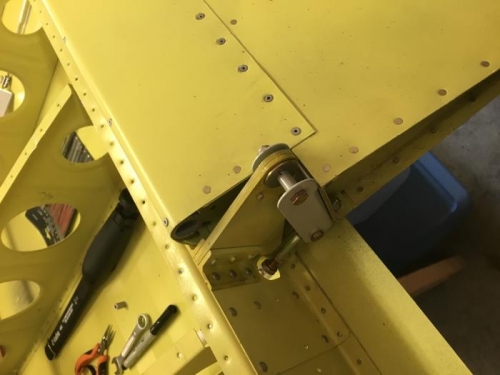 Hinge and pushrod attached