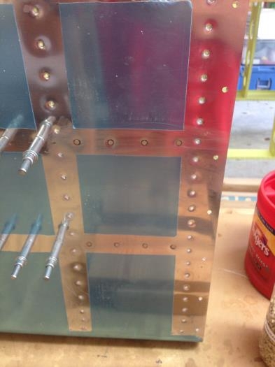 First row of stiffener rivets