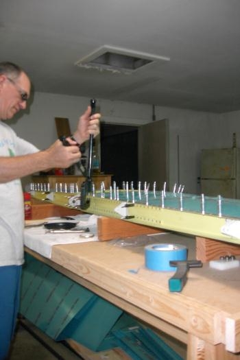 Squeezing the back rivets