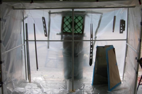 Spray booth ready to go