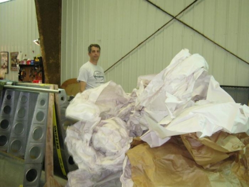 Paper pile from the fuselage