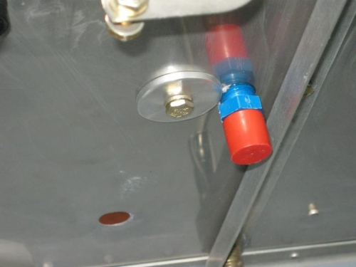 Gascolator reinforcement washer installed