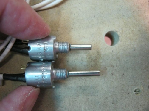 Potentiometers. One cut to more desired length
