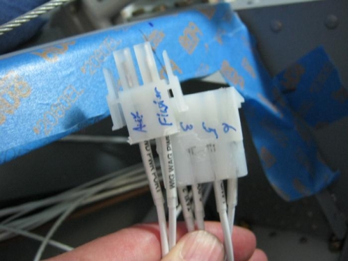 Female barrel molex pins installed and installed in shells