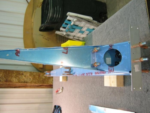 Rudder horn and brace in place