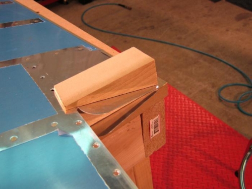 Bending blocks cut to taper and taped on to skin for tab bends