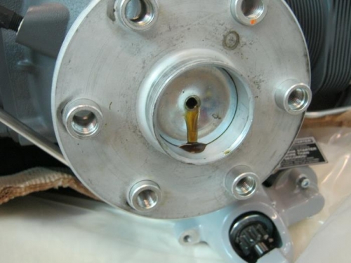 Punctured hole in front crankshaft plug